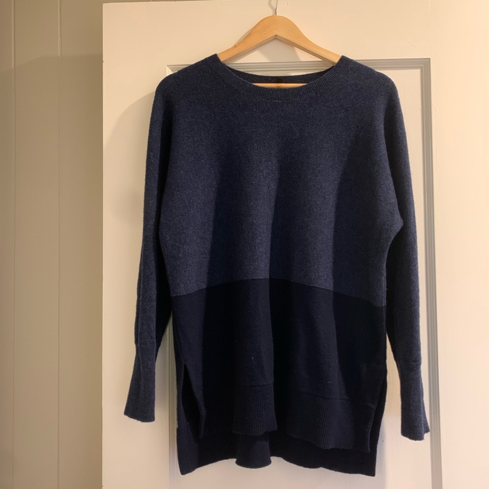 Athleta wool & cashmere colorblock tunic sweater